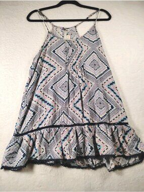 Ocean Drive Womens Casual Crochet Accent Pintucked Paisley Top Beachy Size S